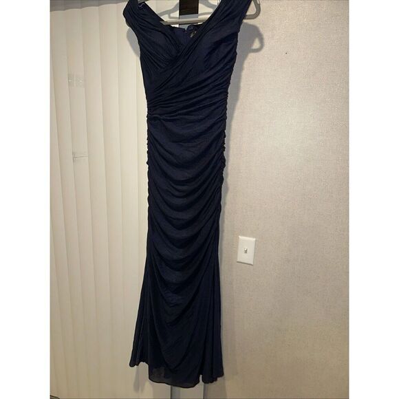 La Femme Navy Blue Stretch Sparkle Gown. Size 4. NWOT. 12 - Picture 1 of 10